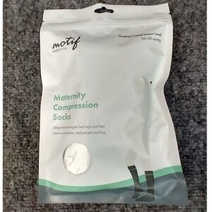 Motif Medical Maternity Compression Socks White Medium 20-30 mmHg AAB0004-02